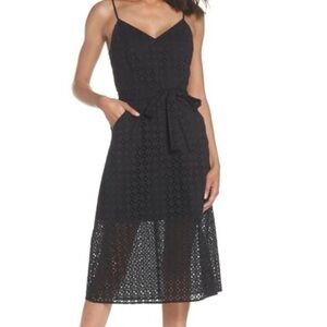 Ali & Jay Shutters Sunsets Sleeveless Lace Illusion Midi Dress Elegant Black S
